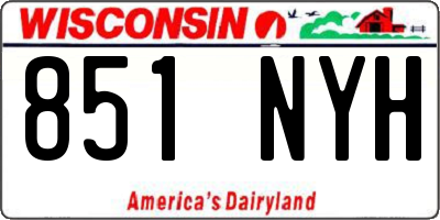 WI license plate 851NYH