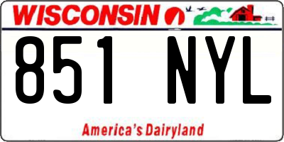 WI license plate 851NYL