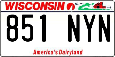 WI license plate 851NYN