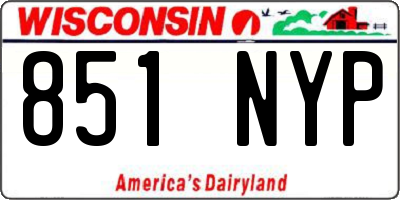 WI license plate 851NYP