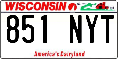 WI license plate 851NYT