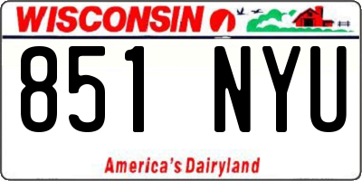WI license plate 851NYU