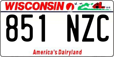 WI license plate 851NZC