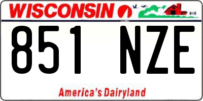 WI license plate 851NZE