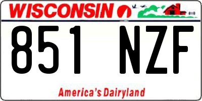 WI license plate 851NZF