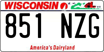 WI license plate 851NZG