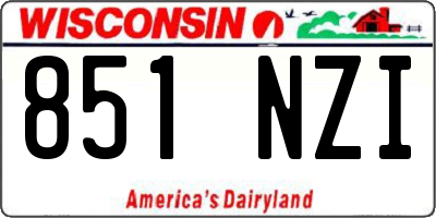 WI license plate 851NZI