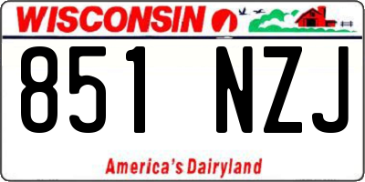 WI license plate 851NZJ