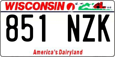 WI license plate 851NZK