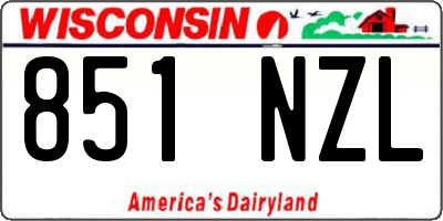 WI license plate 851NZL