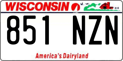 WI license plate 851NZN