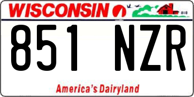 WI license plate 851NZR