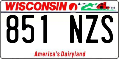 WI license plate 851NZS