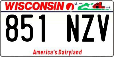 WI license plate 851NZV