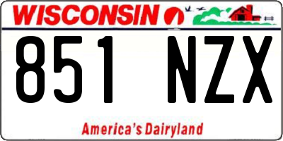 WI license plate 851NZX