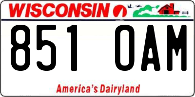 WI license plate 851OAM