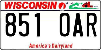WI license plate 851OAR