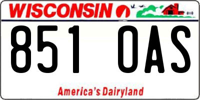 WI license plate 851OAS