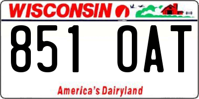 WI license plate 851OAT