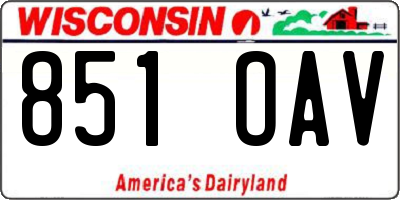 WI license plate 851OAV