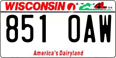 WI license plate 851OAW