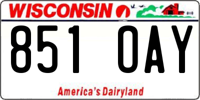 WI license plate 851OAY