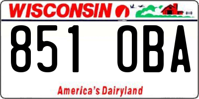 WI license plate 851OBA
