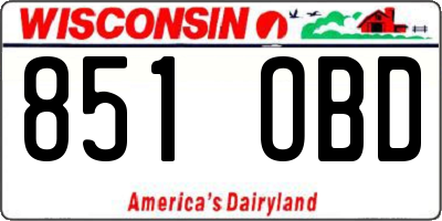 WI license plate 851OBD