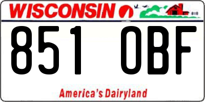 WI license plate 851OBF