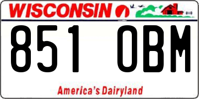 WI license plate 851OBM