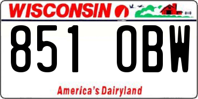 WI license plate 851OBW