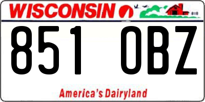 WI license plate 851OBZ