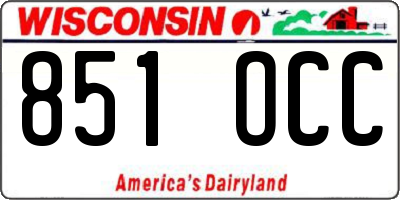 WI license plate 851OCC