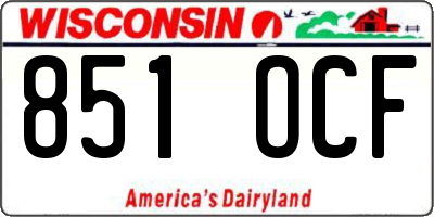 WI license plate 851OCF