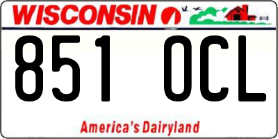 WI license plate 851OCL