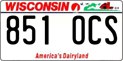 WI license plate 851OCS