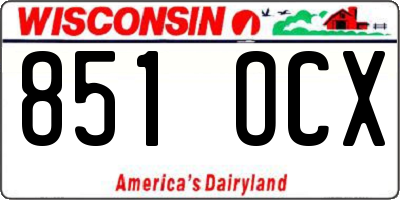WI license plate 851OCX