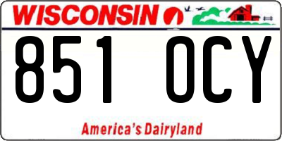 WI license plate 851OCY