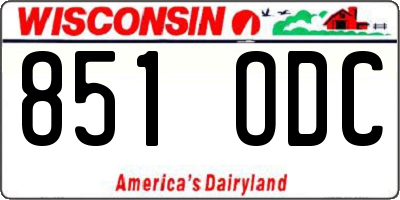 WI license plate 851ODC