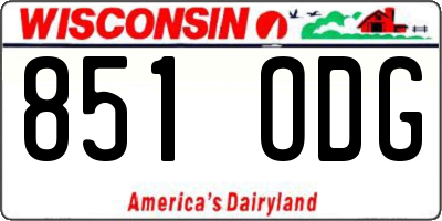 WI license plate 851ODG