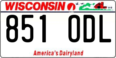 WI license plate 851ODL