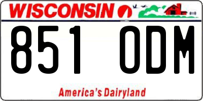 WI license plate 851ODM