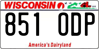 WI license plate 851ODP