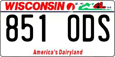 WI license plate 851ODS