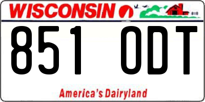 WI license plate 851ODT