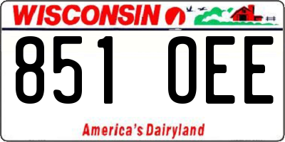WI license plate 851OEE