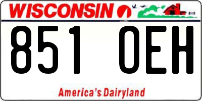 WI license plate 851OEH