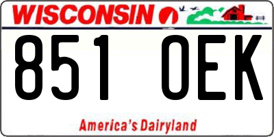 WI license plate 851OEK