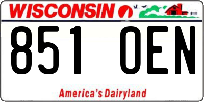 WI license plate 851OEN