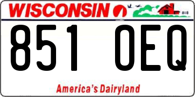 WI license plate 851OEQ